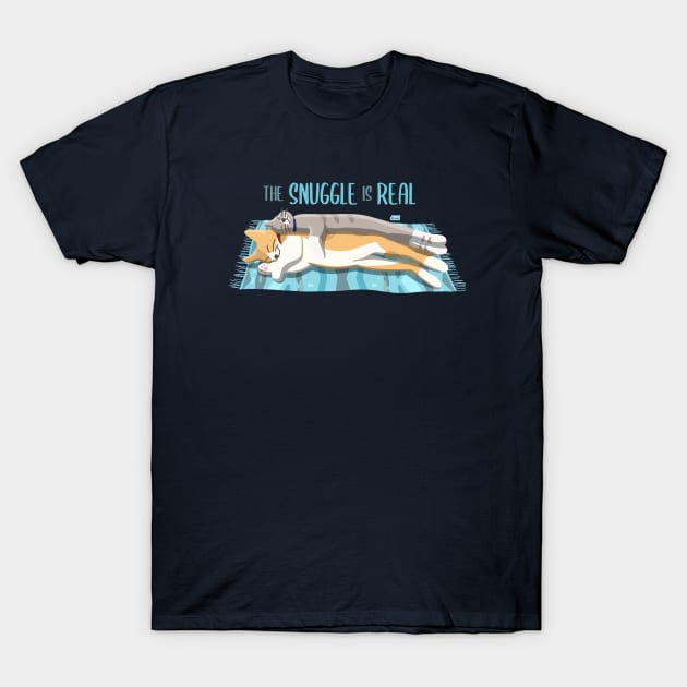 The Snuggle is Real | Cat cuddles T-Shirt by Joabit Draws